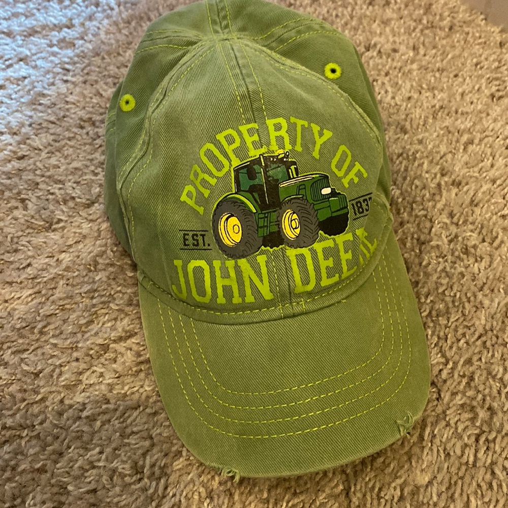 John Deere Toddler Hat Green Tractor Distressed Cotton